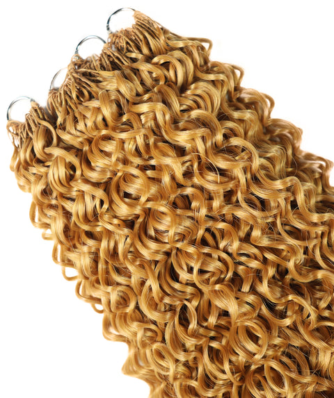 LUXLUXE Dominican Synthetic Crochet Hair Extensions – 14" 78g, 18" 100g, 22" 120g Pre Separated 100 Strands Feather Curly Hairpiece