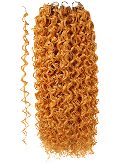 LUXLUXE Dominican Synthetic Crochet Hair Extensions – 14" 78g, 18" 100g, 22" 120g Pre Separated 100 Strands Feather Curly Hairpiece