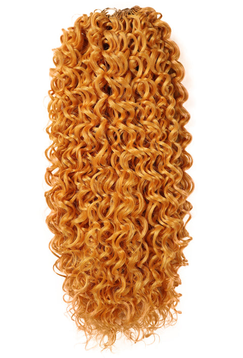 LUXLUXE Dominican Synthetic Crochet Hair Extensions – 14" 78g, 18" 100g, 22" 120g Pre Separated 100 Strands Feather Curly Hairpiece