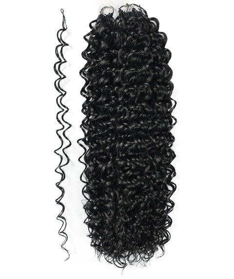 LUXLUXE Dominican Synthetic Crochet Hair Extensions – 14" 78g, 18" 100g, 22" 120g Pre Separated 100 Strands Feather Curly Hairpiece