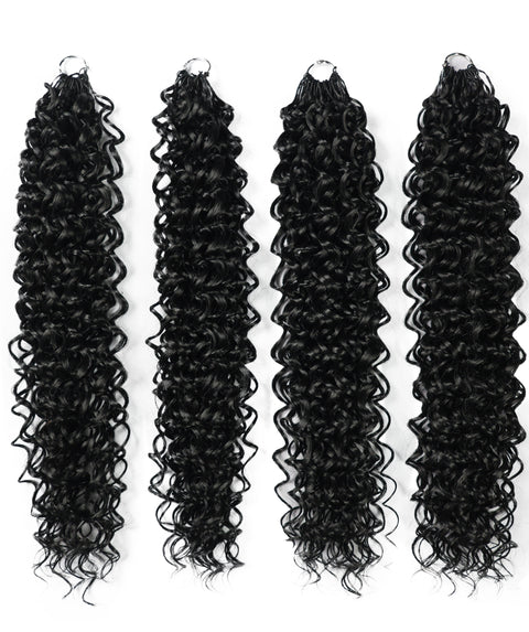 LUXLUXE Dominican Synthetic Crochet Hair Extensions – 14" 78g, 18" 100g, 22" 120g Pre Separated 100 Strands Feather Curly Hairpiece
