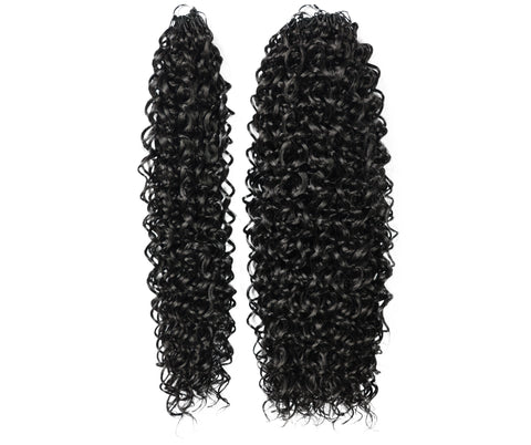 LUXLUXE Dominican Synthetic Crochet Hair Extensions – 14" 78g, 18" 100g, 22" 120g Pre Separated 100 Strands Feather Curly Hairpiece