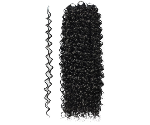 LUXLUXE Dominican Synthetic Crochet Hair Extensions – 14" 78g, 18" 100g, 22" 120g Pre Separated 100 Strands Feather Curly Hairpiece