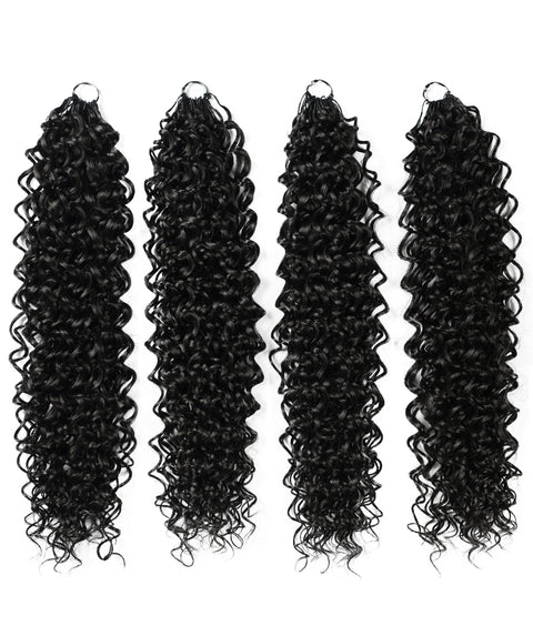 LUXLUXE Dominican Synthetic Crochet Hair Extensions – 14" 78g, 18" 100g, 22" 120g Pre Separated 100 Strands Feather Curly Hairpiece