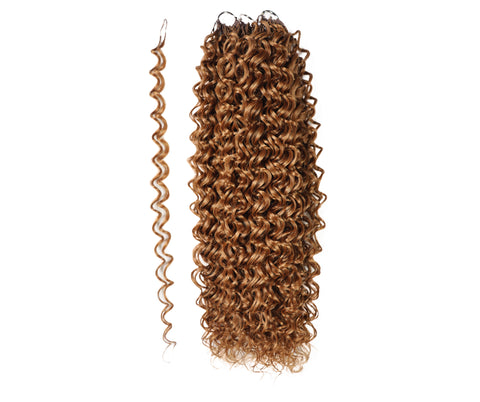 LUXLUXE Dominican Synthetic Crochet Hair Extensions – 14" 78g, 18" 100g, 22" 120g Pre Separated 100 Strands Feather Curly Hairpiece
