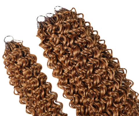 LUXLUXE Dominican Synthetic Crochet Hair Extensions – 14" 78g, 18" 100g, 22" 120g Pre Separated 100 Strands Feather Curly Hairpiece