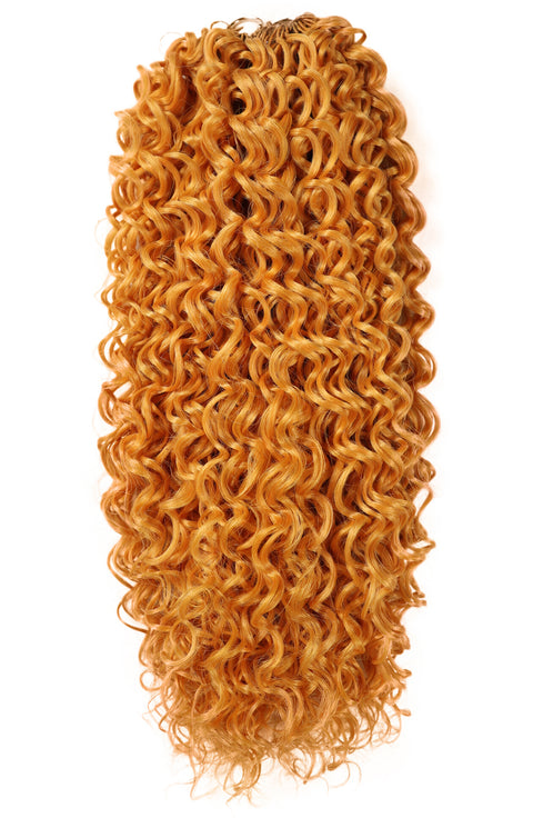 LUXLUXE Dominican Synthetic Crochet Hair Extensions – 14" 78g, 18" 100g, 22" 120g Pre Separated 100 Strands Feather Curly Hairpiece