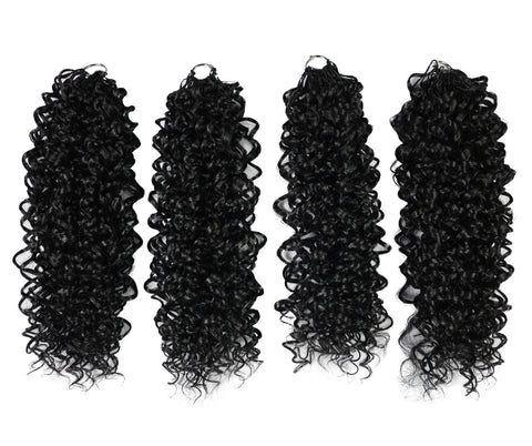 Luxluxe Jerry Curl 18 Inch Pre-Separated Synthetic Feather 110g Crochet Hair Extensions with 100 Strands for Women