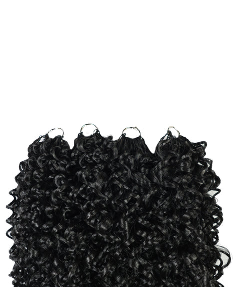 Luxluxe Jerry Curl 18 Inch Pre-Separated Synthetic Feather 110g Crochet Hair Extensions with 100 Strands for Women