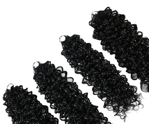 Luxluxe Jerry Curl 18 Inch Pre-Separated Synthetic Feather 110g Crochet Hair Extensions with 100 Strands for Women