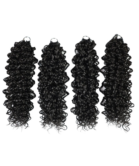 Luxluxe Jerry Curl 18 Inch Pre-Separated Synthetic Feather 110g Crochet Hair Extensions with 100 Strands for Women