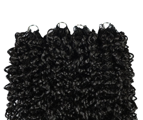 Luxluxe Jerry Curl 18 Inch Pre-Separated Synthetic Feather 110g Crochet Hair Extensions with 100 Strands for Women