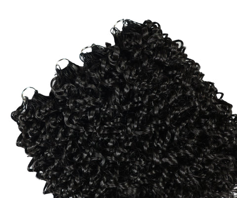 Luxluxe Jerry Curl 18 Inch Pre-Separated Synthetic Feather 110g Crochet Hair Extensions with 100 Strands for Women