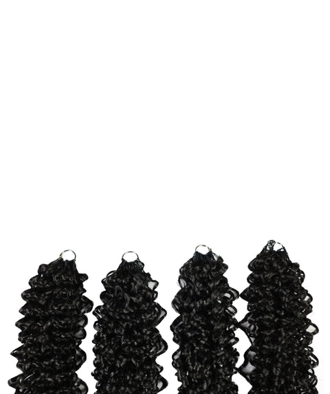 Luxluxe Jerry Curl 18 Inch Pre-Separated Synthetic Feather 110g Crochet Hair Extensions with 100 Strands for Women