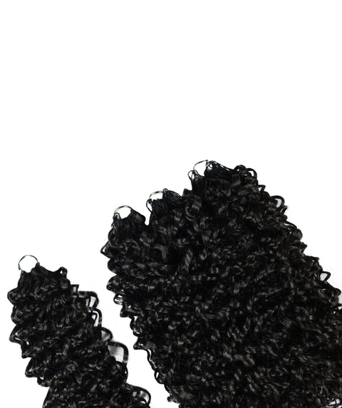 Luxluxe Jerry Curl 18 Inch Pre-Separated Synthetic Feather 110g Crochet Hair Extensions with 100 Strands for Women