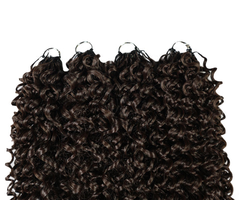 Luxluxe Jerry Curl 18 Inch Pre-Separated Synthetic Feather 110g Crochet Hair Extensions with 100 Strands for Women