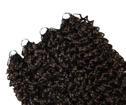 Luxluxe Jerry Curl 18 Inch Pre-Separated Synthetic Feather 110g Crochet Hair Extensions with 100 Strands for Women
