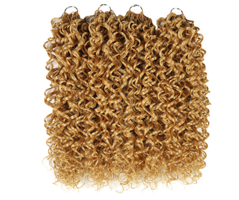 Luxluxe Jerry Curl 18 Inch Pre-Separated Synthetic Feather 110g Crochet Hair Extensions with 100 Strands for Women