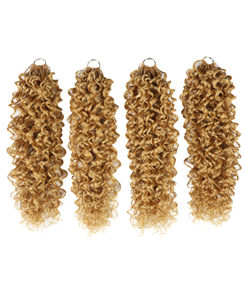 Luxluxe Jerry Curl 18 Inch Pre-Separated Synthetic Feather 110g Crochet Hair Extensions with 100 Strands for Women