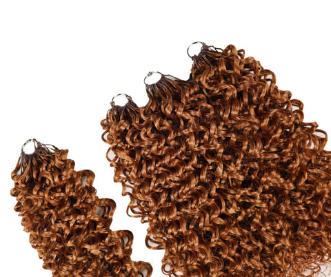 Luxluxe Jerry Curl 18 Inch Pre-Separated Synthetic Feather 110g Crochet Hair Extensions with 100 Strands for Women
