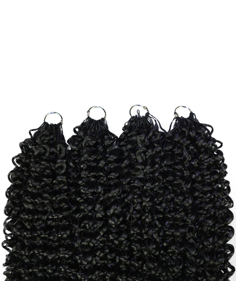 Luxluxe Bohemian 18" Pre-Separated Synthetic Feather 110g Crochet Hair Extensions with 100 Strands for Women