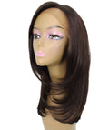 Valona Dark Brown Curved Ends Lace Wig