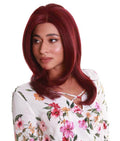 Valona Deep Red Curved Ends Lace Wig