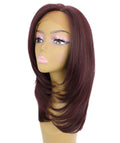 Valona Medium Red and Black Blend Curved Ends Lace Wig