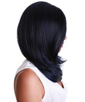 Valona Blue and Black Blend Curved Ends Lace Wig