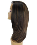 Valona Black with Golden Curved Ends Lace Wig