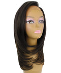 Valona Black with Golden Curved Ends Lace Wig