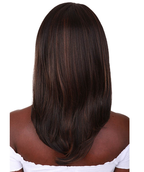Valona Black with Caramel Curved Ends Lace Wig