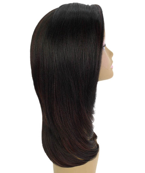 Valona Black with Aubum Curved Ends Lace Wig
