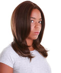 Valona Brown with Golden Curved Ends Lace Wig