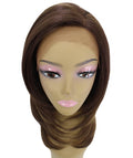 Valona Brown with Golden Curved Ends Lace Wig