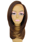 Valona Brown with Caramel Curved Ends Lace Wig