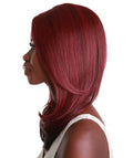 Valona Medium Red Curved Ends Lace Wig