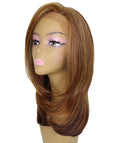 Valona Aubum Brown Blend Curved Ends Lace Wig