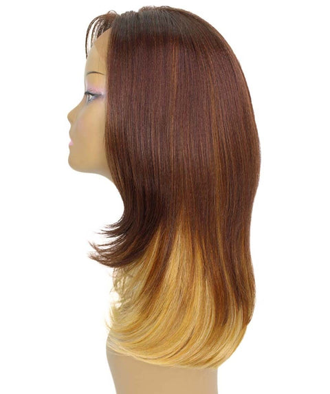 Valona Medium Brown over Blonde Curved Ends Lace Wig