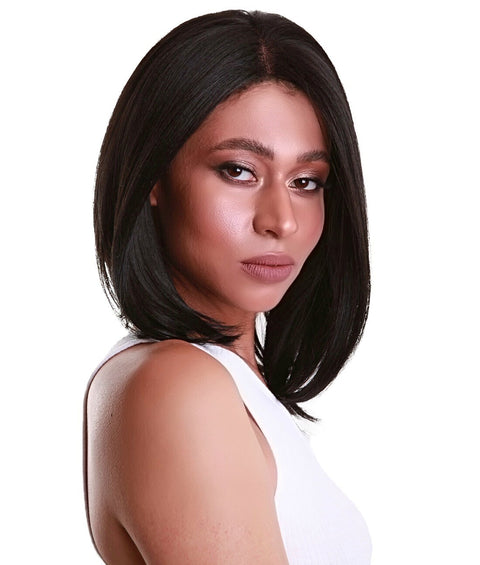 Cerosa Natural Black Long Bob Lace Wig