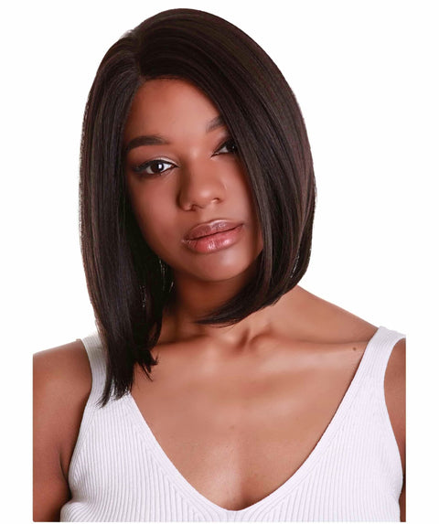 Cerosa Dark Brown Long Bob Lace Wig