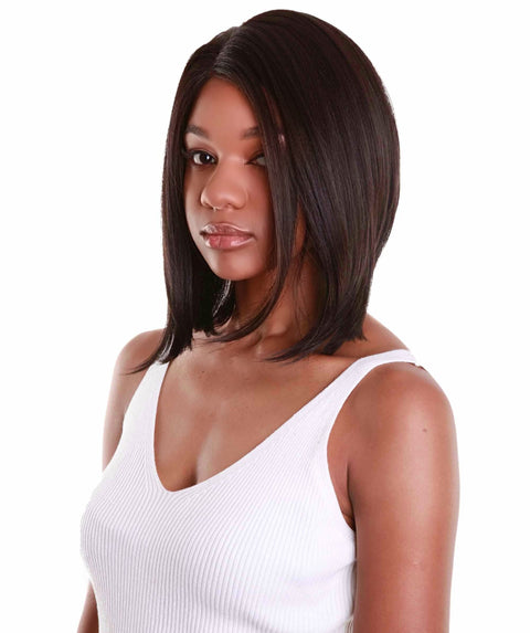 Cerosa Dark Brown Long Bob Lace Wig