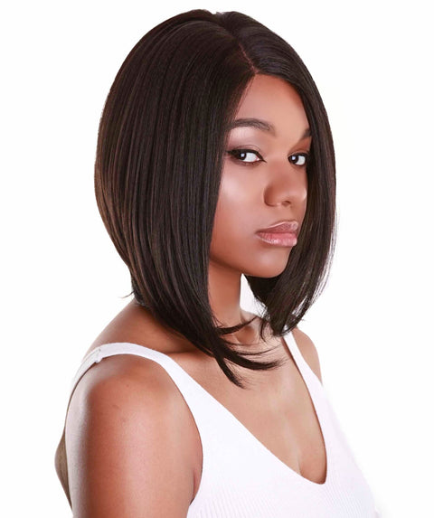 Cerosa Dark Brown Long Bob Lace Wig