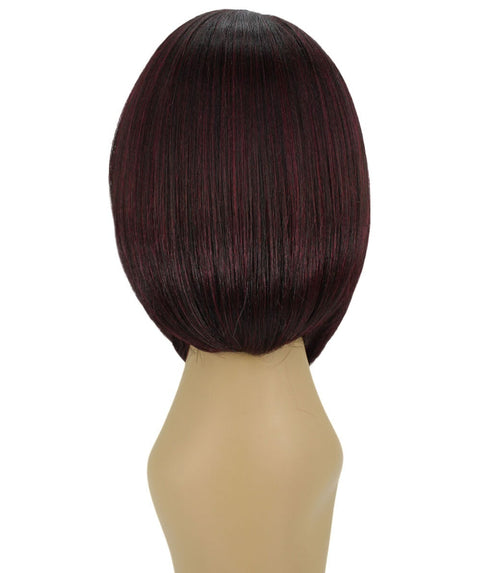 Cerosa Deep Red and Black Blend Long Bob Lace Wig
