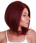 Cerosa Deep Red Long Bob Lace Wig