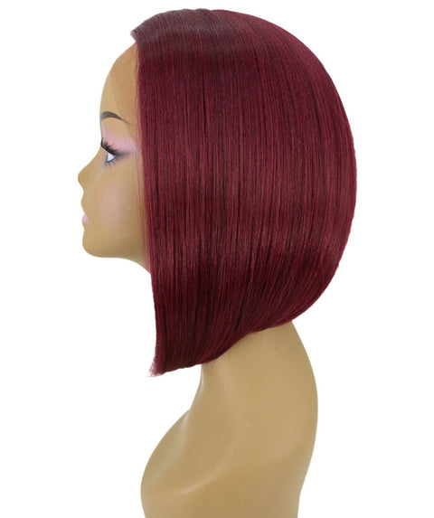 Cerosa Deep Red Long Bob Lace Wig