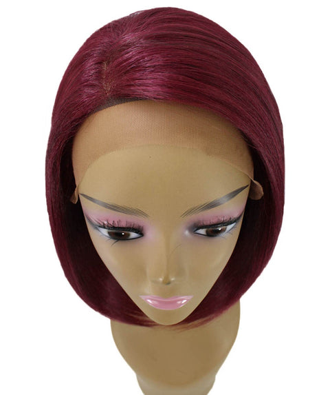 Cerosa Deep Red Long Bob Lace Wig