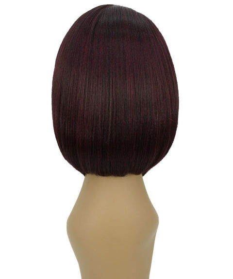 Cerosa Medium Red and Black Blend Long Bob Lace Wig