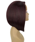 Cerosa Medium Red and Black Blend Long Bob Lace Wig