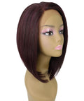 Cerosa Medium Red and Black Blend Long Bob Lace Wig